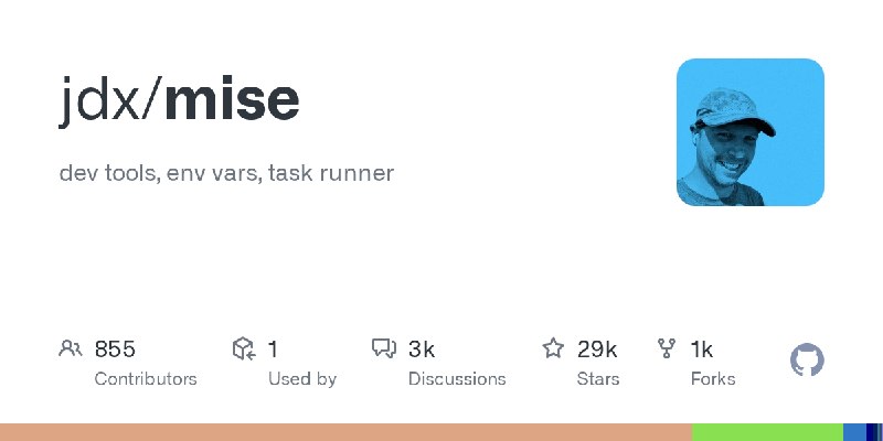 GitHub - jdx/mise: dev tools, env vars, task runner